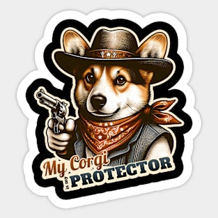 Corgi Cowboy Sticker